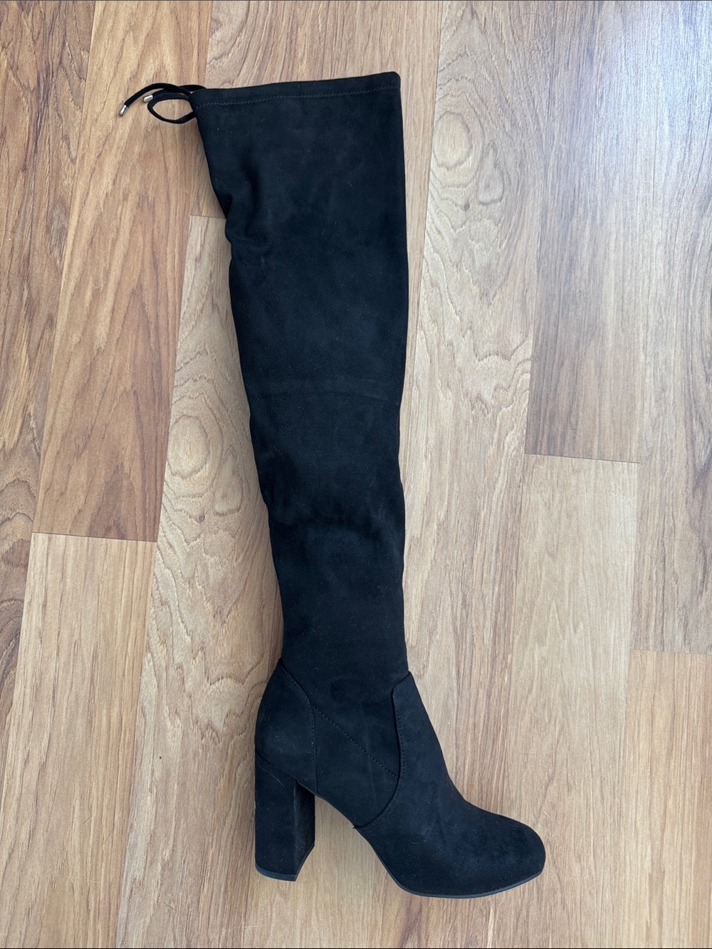 bp Black Over-the-Knee Block Heel Boots